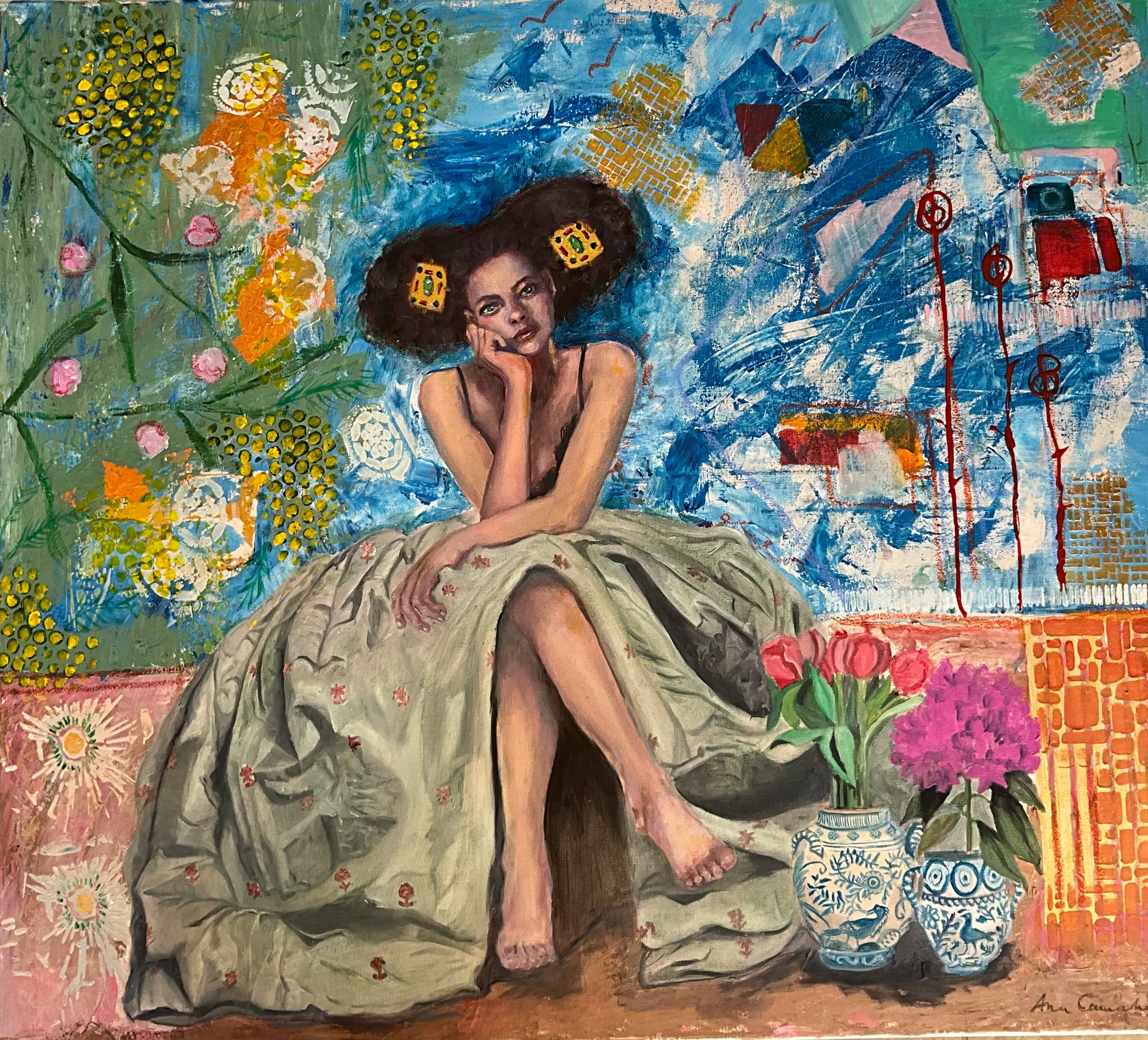 Bajo la MImosa — Pintura original de Ana Camacho P&aacute;ez