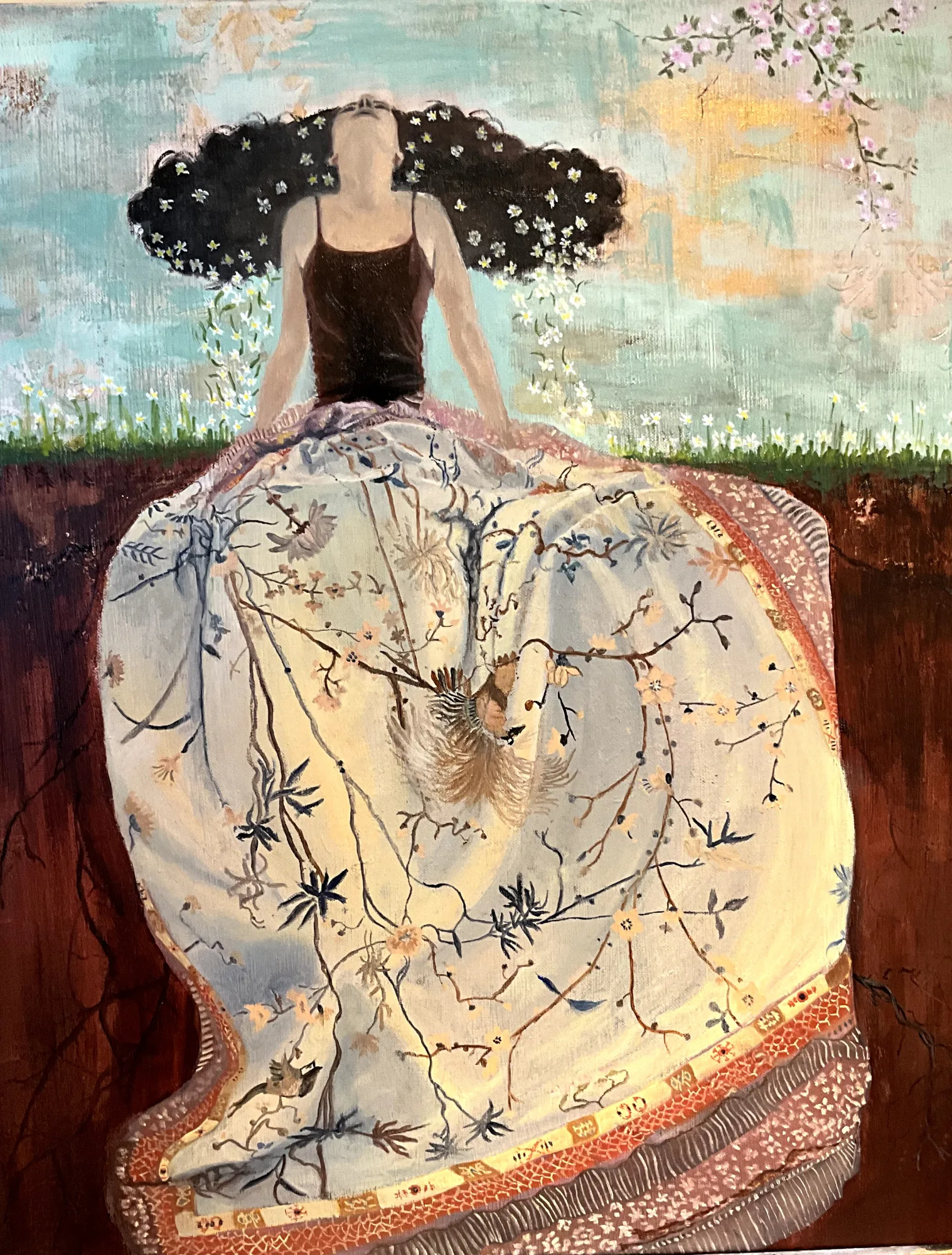 El despertar de Pers&eacute;fone — Pintura original de Ana Camacho P&aacute;ez